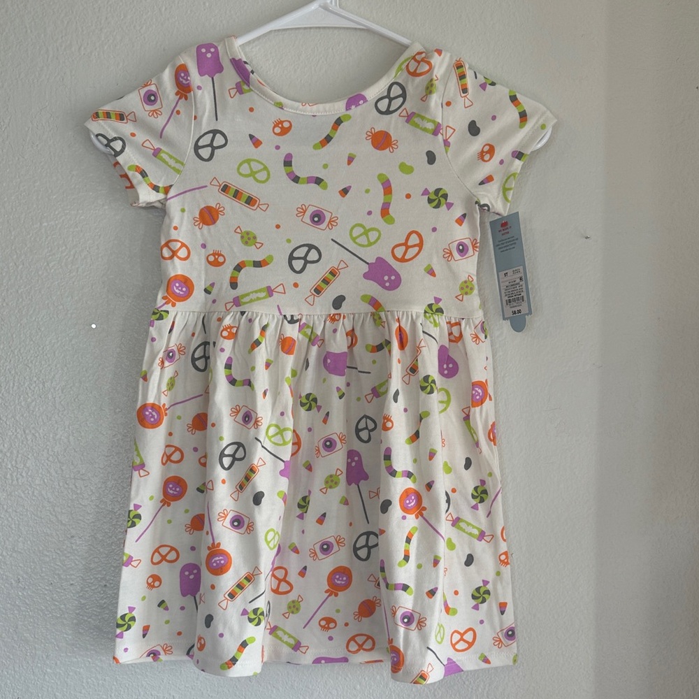 Cat & Jack White Dress with Colorful Patterns
